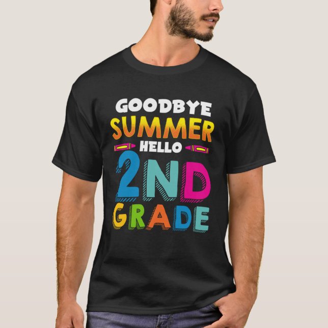 Camiseta Back to School Tschüss Sommer Hello 2nd Class Sayi (Anverso)