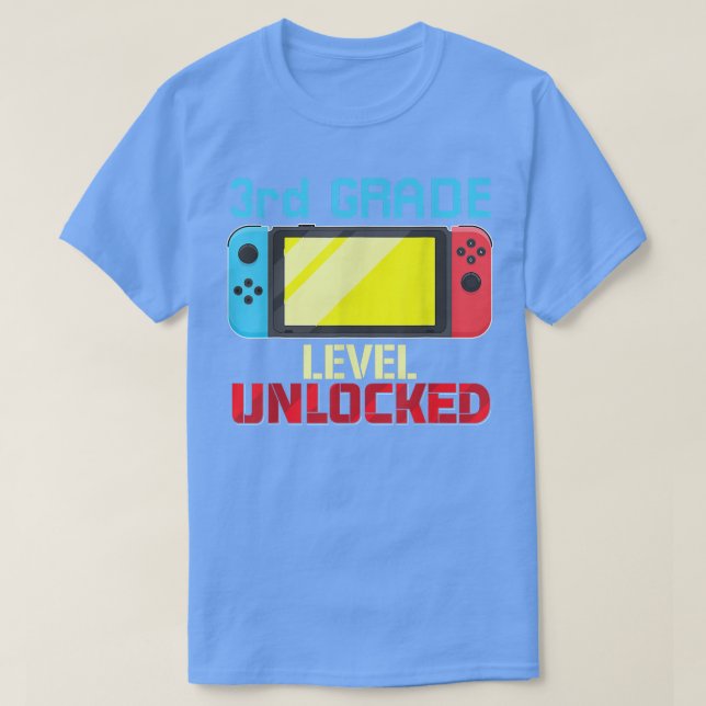 Camiseta Back to School Video Gamer 3rd Grade Level Unlocke (Diseño del anverso)