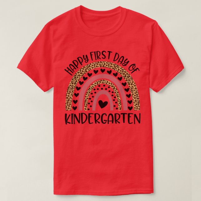 Camiseta Back To SchoolRainbow Happy First Day Of Kindergar (Diseño del anverso)