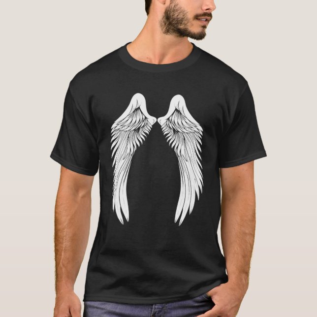 Camiseta Back White Angel Wings (Anverso)