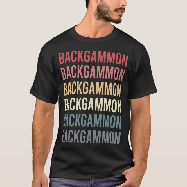 Camiseta Backgammon de texto retro (Anverso)