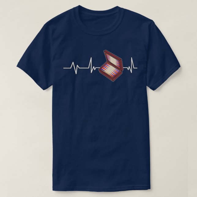 Camiseta Backgammon Heartbeat Backgammon Regalo Backgammon (Diseño del anverso)