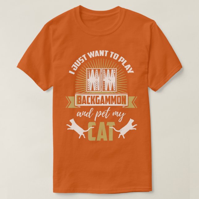 Camiseta Backgammon Shirny Funny Cat Lover Backgammon Playe (Diseño del anverso)