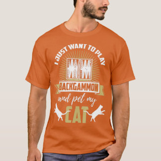 Camiseta Backgammon Shirny Funny Cat Lover Backgammon Playe