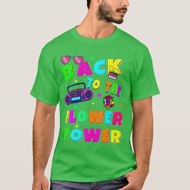 Camiseta Backohe Flower Power retro (Anverso)