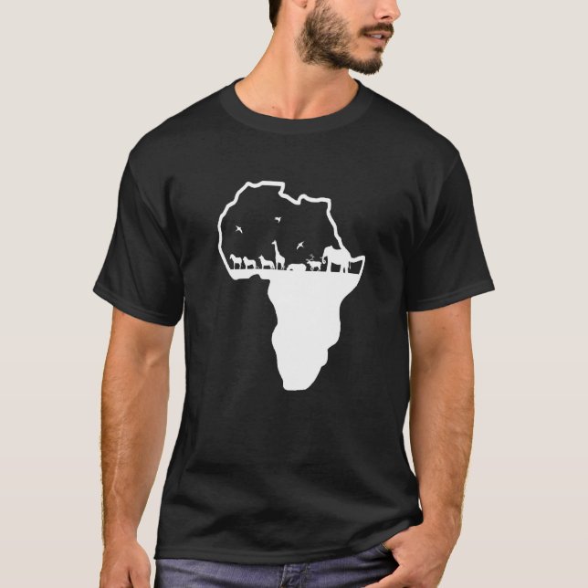 Camiseta Backprint Africa Continent with African Animals Sa (Anverso)