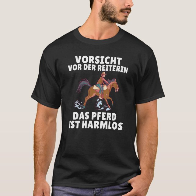 Camiseta Backprint Beware of the rider the horse is harmles (Anverso)