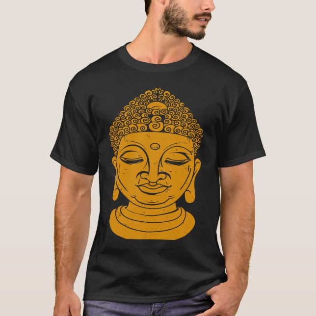 Camiseta Backprint Buddha Head Meditation and Yoga (Anverso)