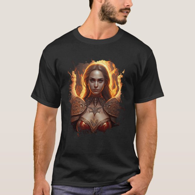 Camiseta Backprint Female Angel of Fire with Flames of Hell (Anverso)