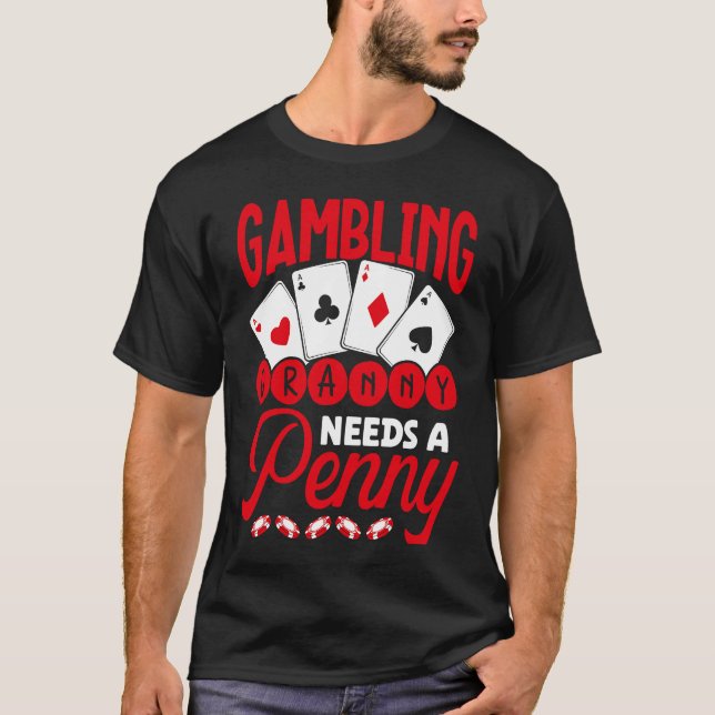 Camiseta Backprint Gambling Granny Needs A Penny Casino (Anverso)