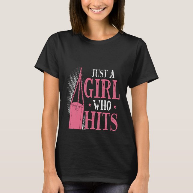 Camiseta Backprint Just A Girl Who Hits Things Woman Boxing (Anverso)