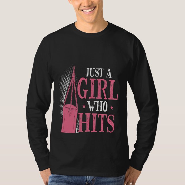 Camiseta Backprint Just A Girl Who Hits Things Woman Boxing (Anverso)
