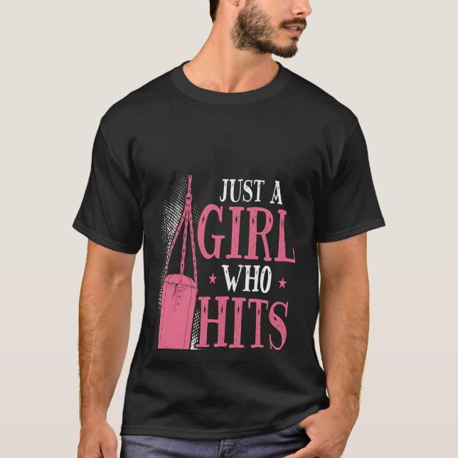 Camiseta Backprint Just A Girl Who Hits Things Woman Boxing (Anverso)