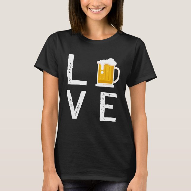 Camiseta Backprint Love beer beer glass and party (Anverso)