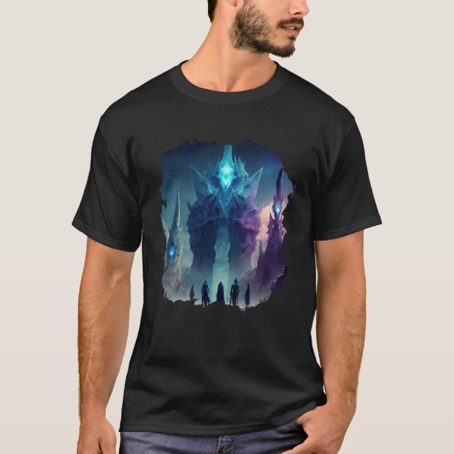 Camiseta Backprint Mystical alien planet futuristic journey (Anverso)