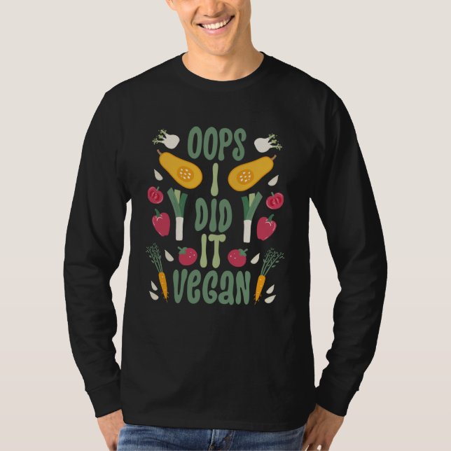 Camiseta Backprint Oops I Did It Vegan Veganism (Anverso)