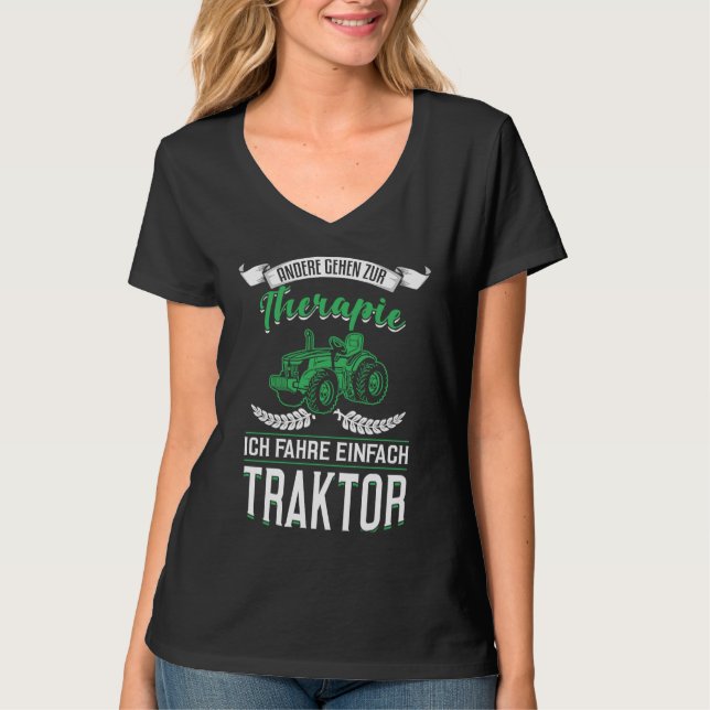 Camiseta Backprint Others go to therapy I drive a tractor (Anverso)