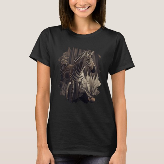 Camiseta Backprint The photorealistic zebra in its wild (Anverso)