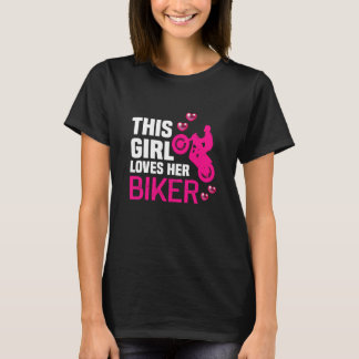 Camiseta Backprint This girl loves her Biker Motorcyclist B