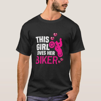 Camiseta Backprint This girl loves her Biker Motorcyclist B