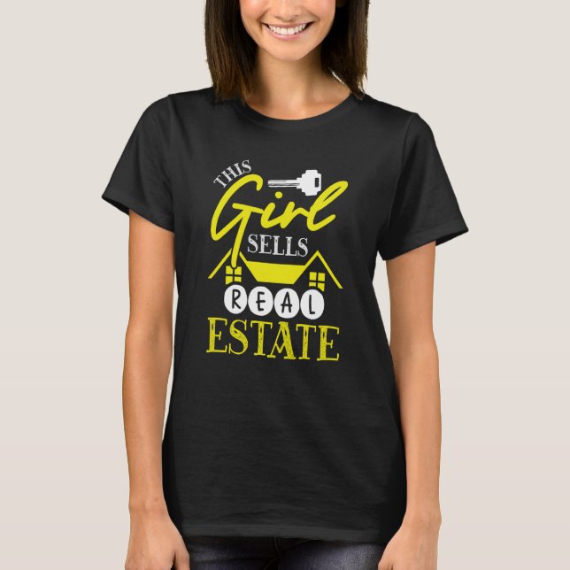Camiseta Backprint This Girl Sells Real Estate Realtor (Anverso)
