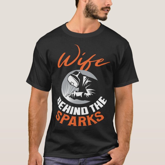 Camiseta Backprint Wife behind the sparks Welder Wife (Anverso)