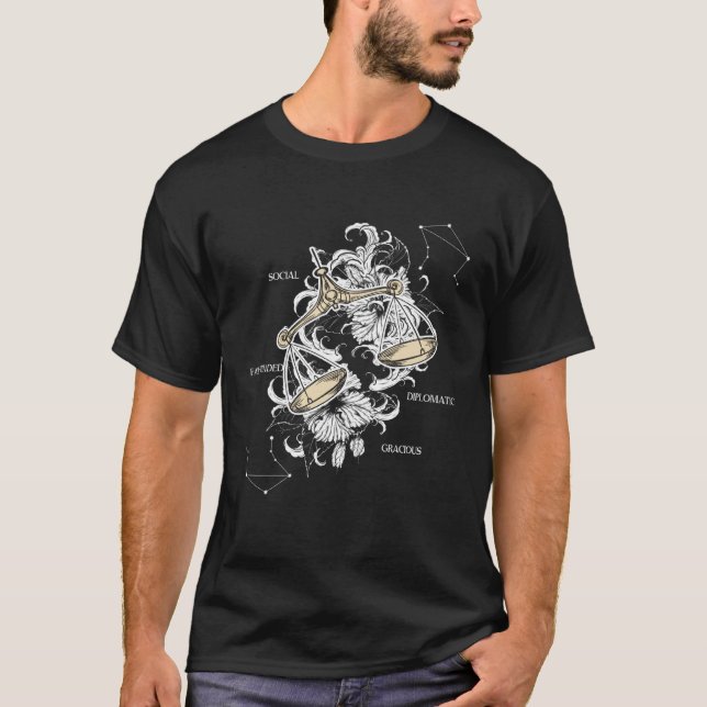 Camiseta Backprint Zodiac Sign Libra (Anverso)