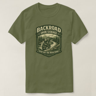 Camiseta Backroad Iron Garage T-Shirt Scrambler Motorcycle