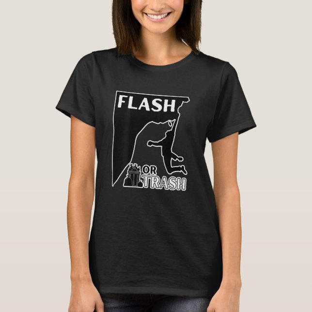 Camiseta Baco de escalada de rock divertida en Flash o Basu (Anverso)