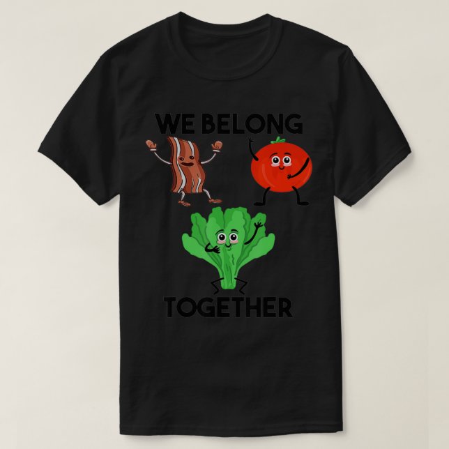 Camiseta Baco y lechuga y sandwich de tomate Gracioso Perte (Diseño del anverso)