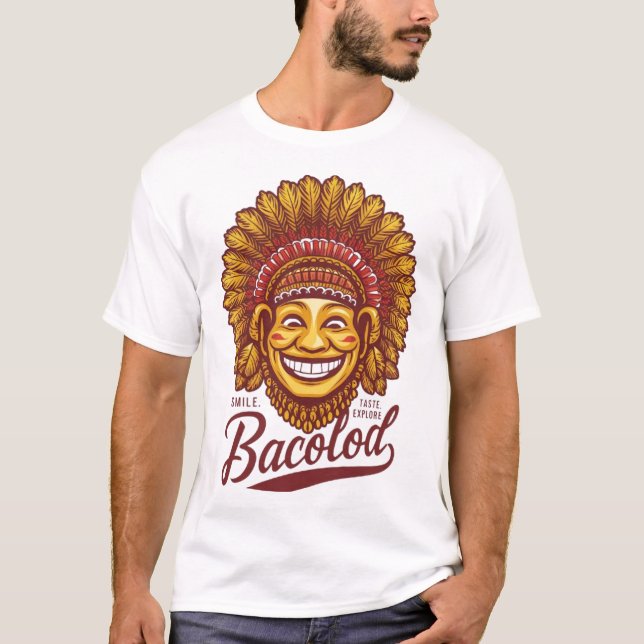 CAMISETA BACOLOD SONRÍE SABOREA EXPLORA (Anverso)