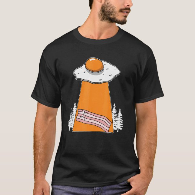 Camiseta Bacon Alien Abducción Desayuno Bacon de carne Baco (Anverso)