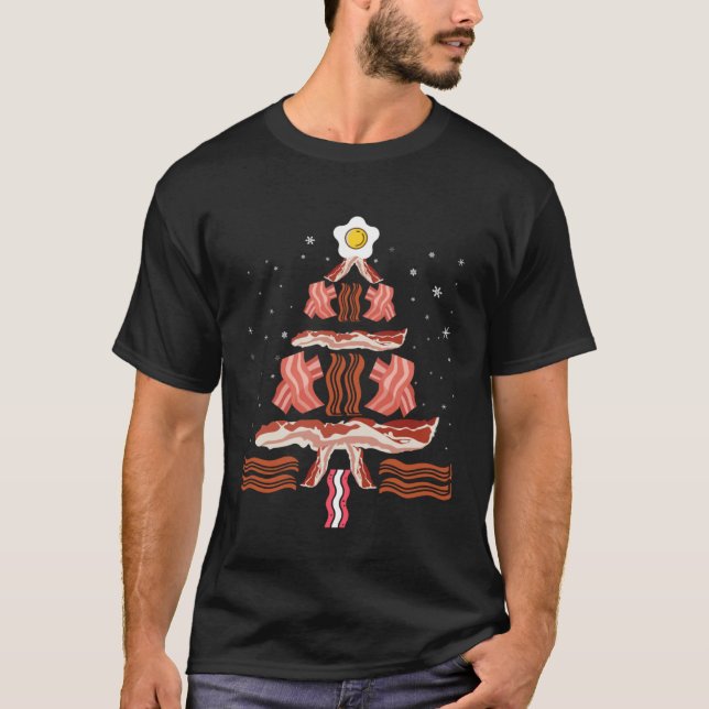 Camiseta Bacon and Egg Xmas Tree Winter Holiday  Christmas (Anverso)