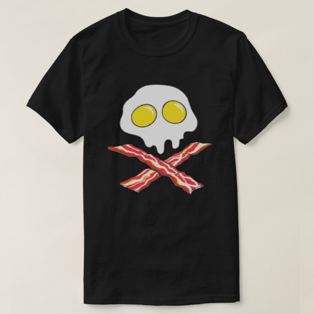Camiseta BACON AND EGGS COOL SKULL BONES SPOOF T-Shirt (Diseño del anverso)