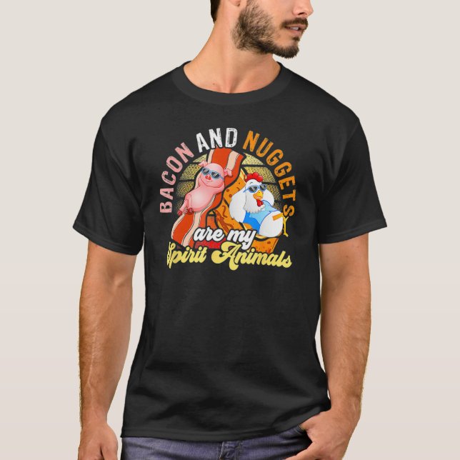 Camiseta Bacon And Nuggets Spirit Animals Fast Food Pun Hum (Anverso)