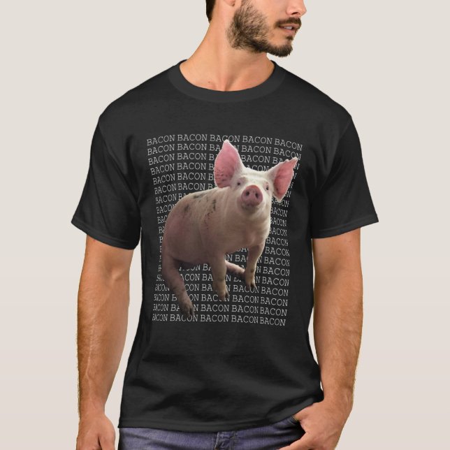 Camiseta BACON BACON BACON  Cute and  Pig Bacon (Anverso)