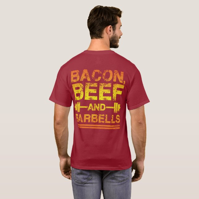 Camiseta Bacon, Carne de vacuno, Barbeles - Motivación del  (Reverso completo)