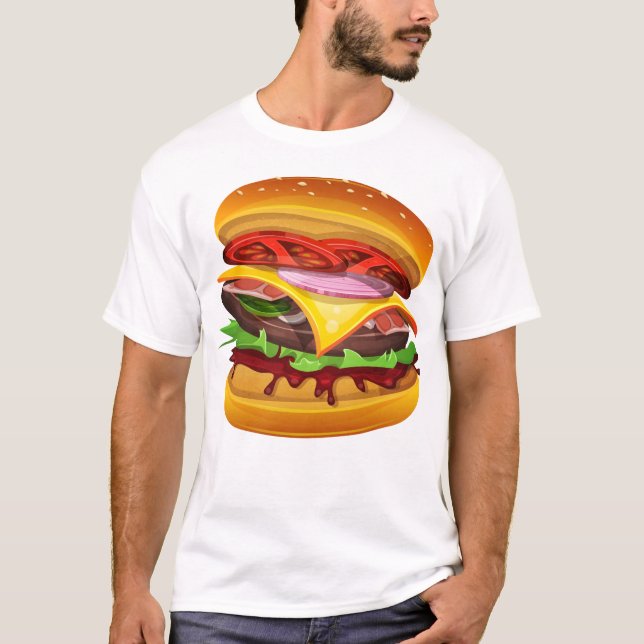 Camiseta Bacon Cheeseburger con las obras (Anverso)