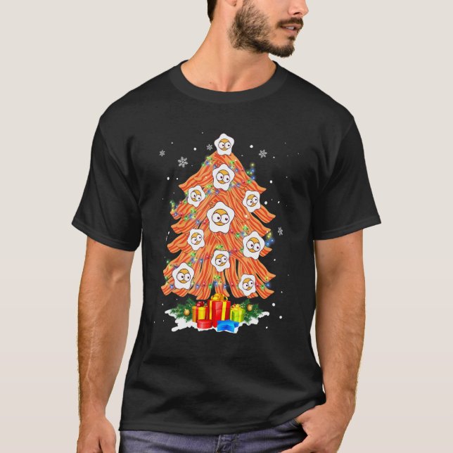 Camiseta Bacon Christmas Egg Lights Navidades Pajama F (Anverso)