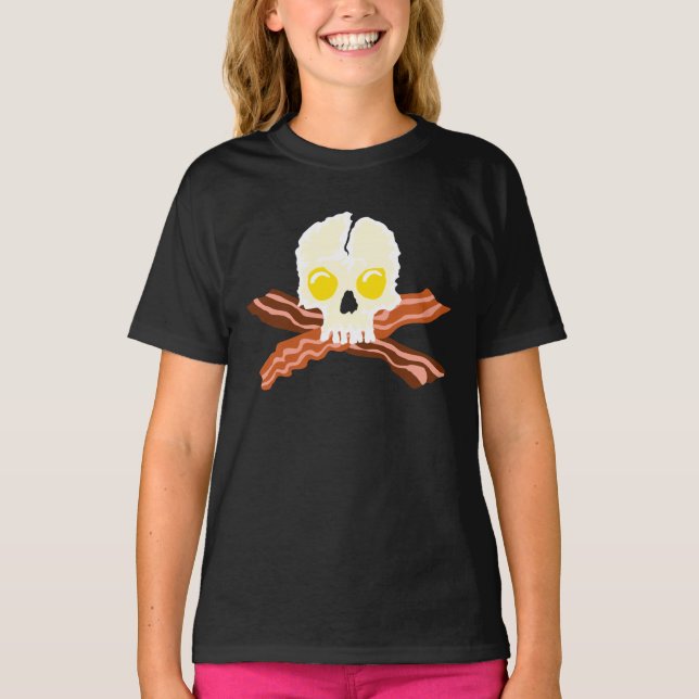 Camiseta Bacon Crossbone Eggs Skull (Anverso)