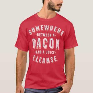 Camiseta Bacon divertida y una salchicha de salsa de jugo