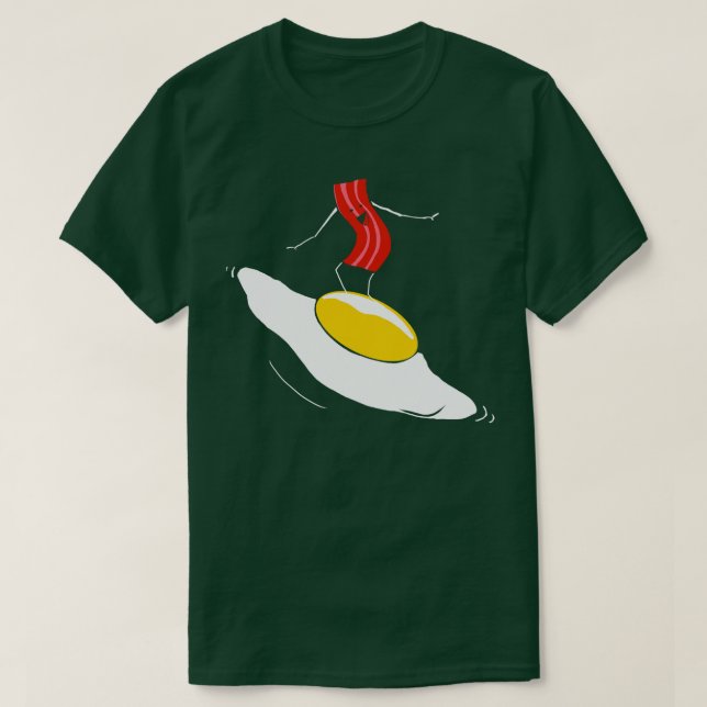 Camiseta Bacon Eggs Gracioso Surfing Egg Crispy Breakfast (Diseño del anverso)