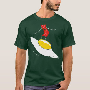 Camiseta Bacon Eggs Gracioso Surfing Egg Crispy Breakfast