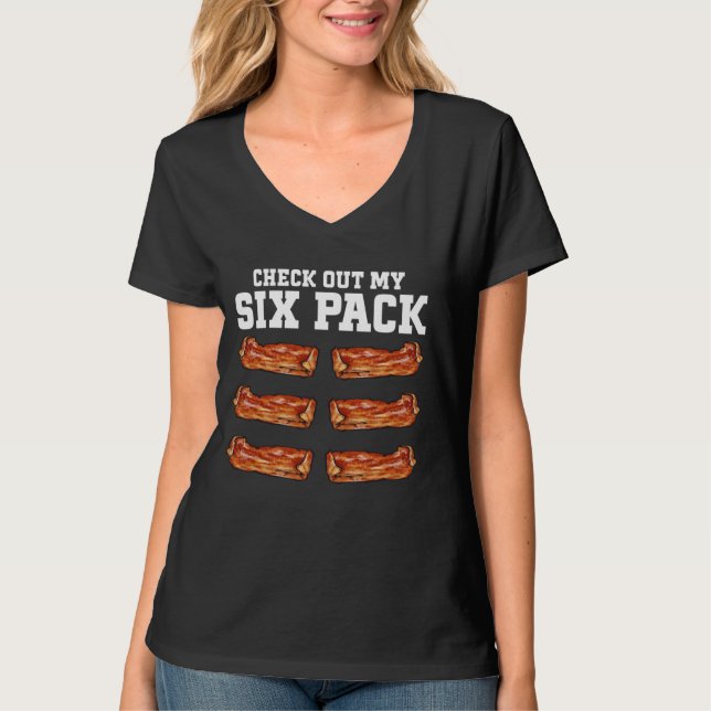 Camiseta Bacon Food Meat Lover Six Pack Bacon (Anverso)