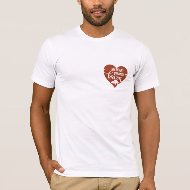 Camiseta Bacon Lover Hearts Pertenece A Bacon Funny Tee (Anverso)