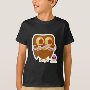 Camiseta Bacon Mustache Owl de moda