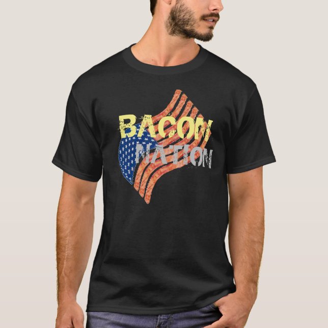 Camiseta Bacon Nation Funny (Anverso)