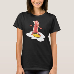 Camiseta Bacon Surfing En Huevos Fritos Desayuno Huevo y Ba