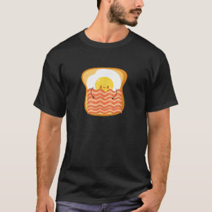 Camiseta Bacon y Huevo en la cama Huevos fritos Sleeping Sh