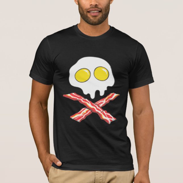 Camiseta BACON Y HUEVOS GUAY SKULL BONES SPOOF T-Shirt (Anverso)